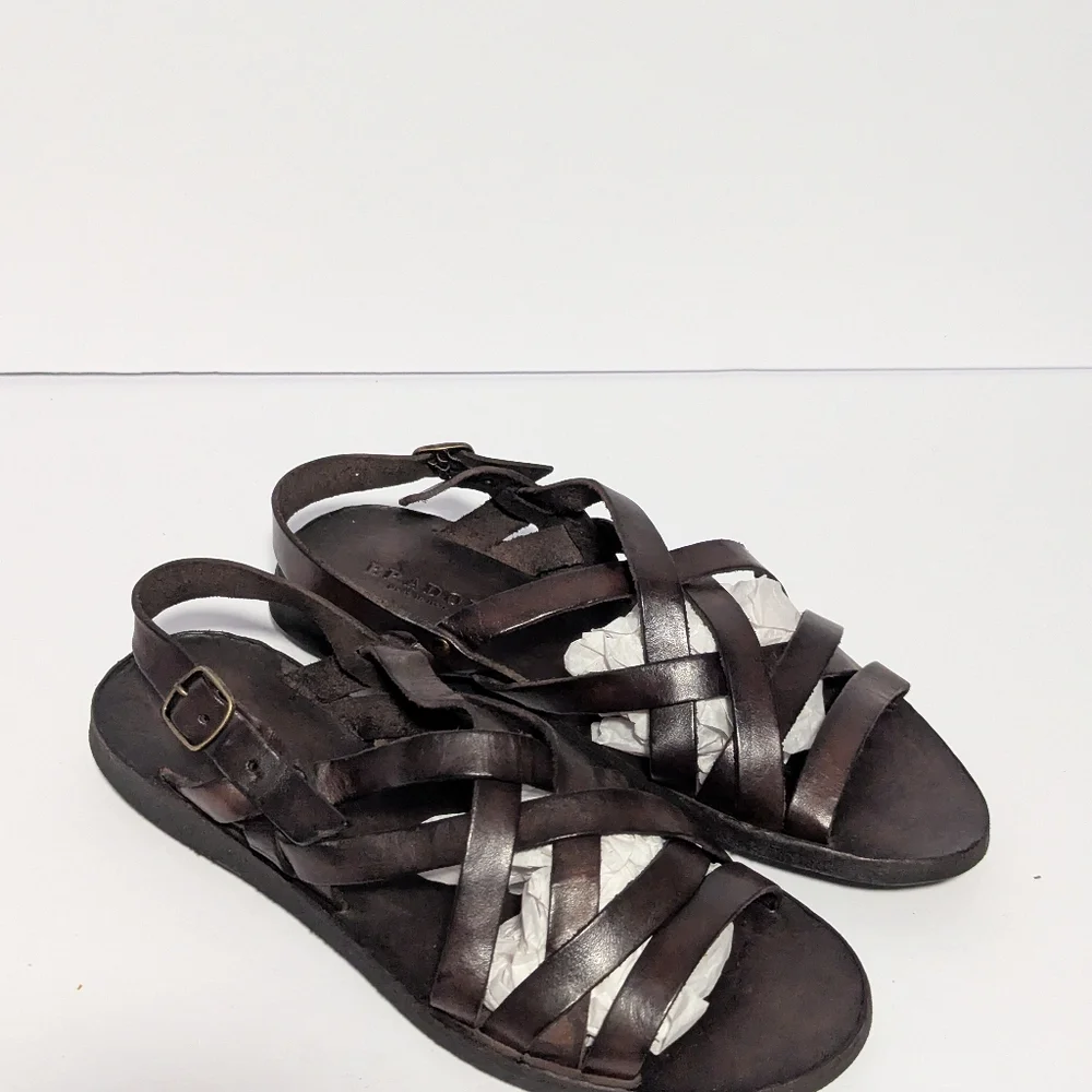 Brador Women's Luke Schuhe Dark Brown Leather Sandal Size 38.Made In Italy - Picture 5 of 15